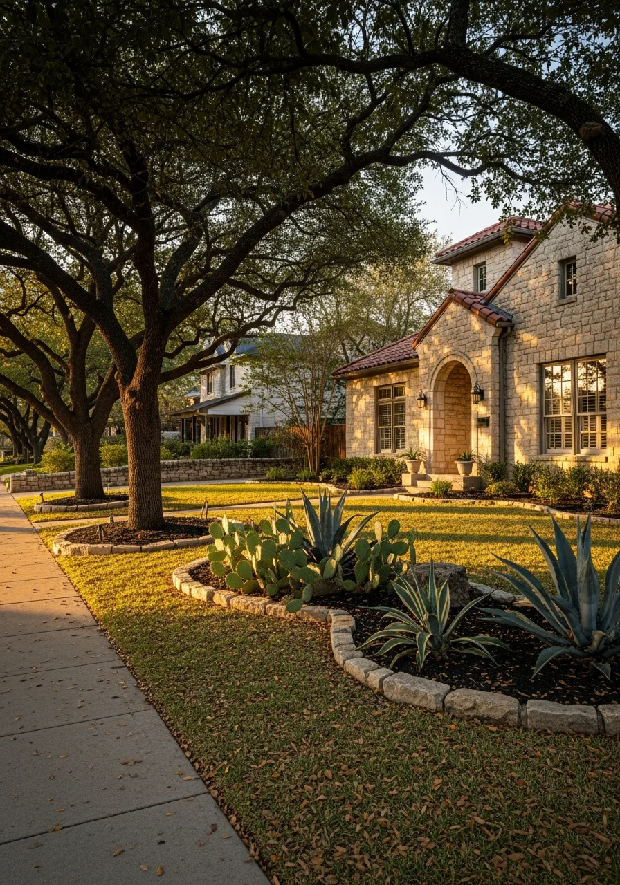 Ground-level photo of an East San Antonio home with clear property boundaries and neighborhood context.